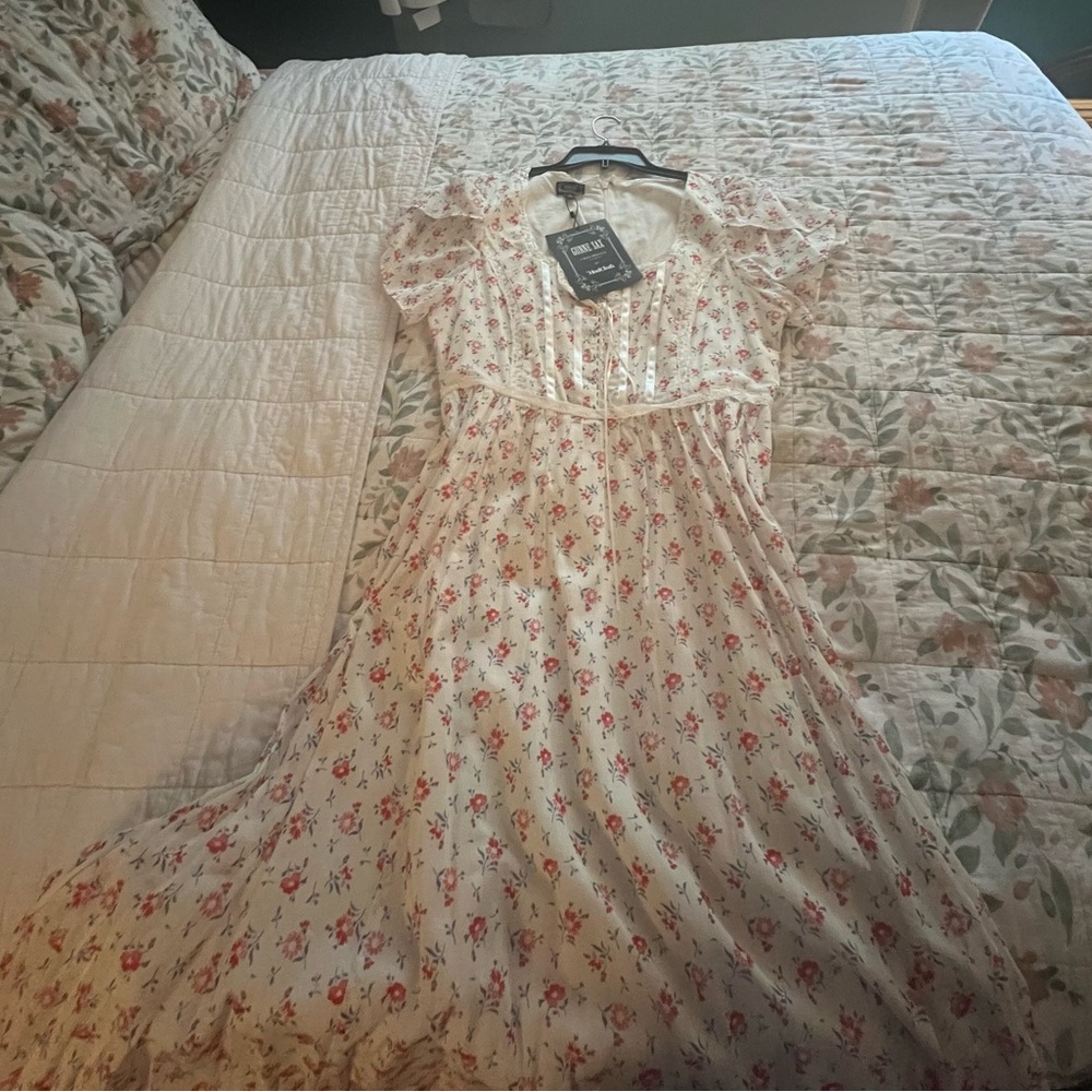 Gunne Sax by ModCloth size 16 White and Red Floral Dress - Picture 5 of 11